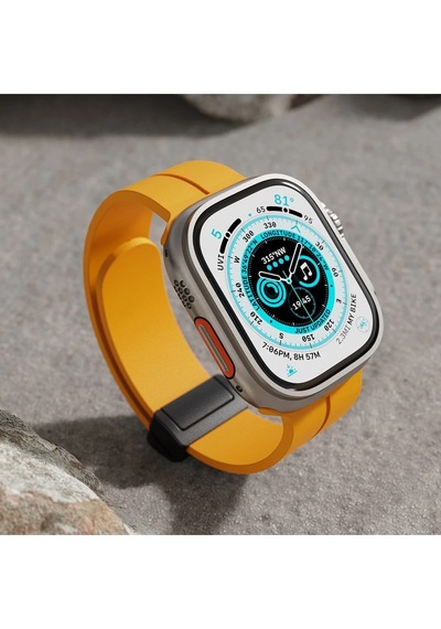 Muratech Newface Apple Uyumlu Watch 42mm Kr412 Elegance Stylısh Kordon - Koyu Yeşil
