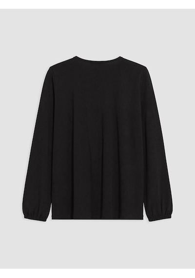 LC Waikiki Lcw Grace Siyah Bağlamalı Yaka Nakışlı Bluz New Blakız Çocuk