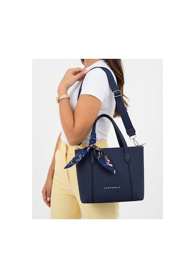 Just Polo Kadın Lacivert Fular Detaylı Orta Boy El Ve Omuz Çantası-bd6086bd