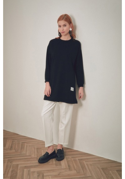 Fullamoda Fullamodest Basic Bisiklet Yaka Tunik 24ygb467204662-siyah 24YGB467204662-Siyah