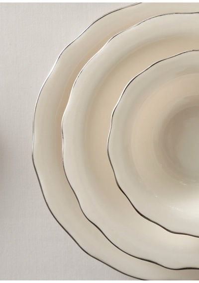 Bella Maison Victoria Porselen 24 Parça 6 Kişilik Yemek Takımı Silver Silver