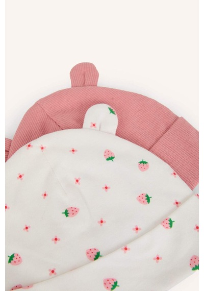 Defacto %100 Pamuk Desenli 2li Penye Bere Kız Bebek I1091a526wnpn300 Pembe-pn300