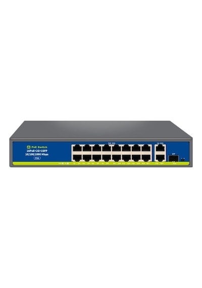 Novacom Nvc-hıf1621gbl-c 16 Port 250w Full Gigabit Poe+ Sfp Switch Uplink Metal Kasa