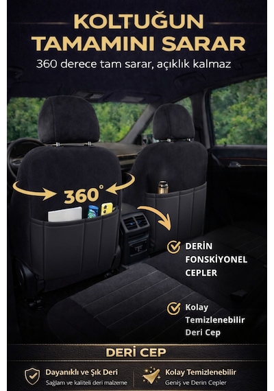 Lifos Hafif Ticari Serisi Koton Kumaş Oto Koltuk Kılıfı Tam Set Berlıngo-caddy-connect-courıer-doblo-dokker-partner Gri