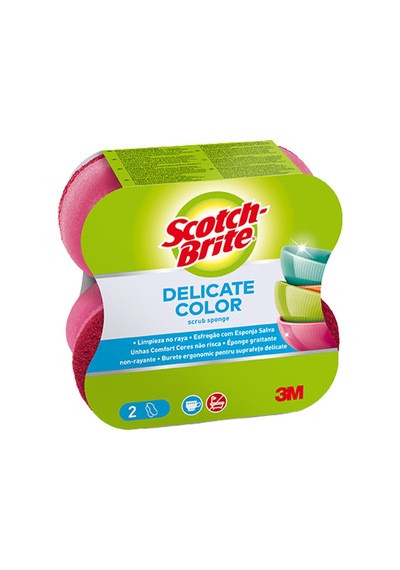 3 Adet Scotch Brite Comfort Renkli Hassas Sünger 2'li