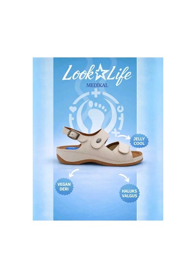 Look Life Kadın Bej Jelly Cool Halluks Valgus Ortopedik Terlik - Anneler Günü Hediyesi