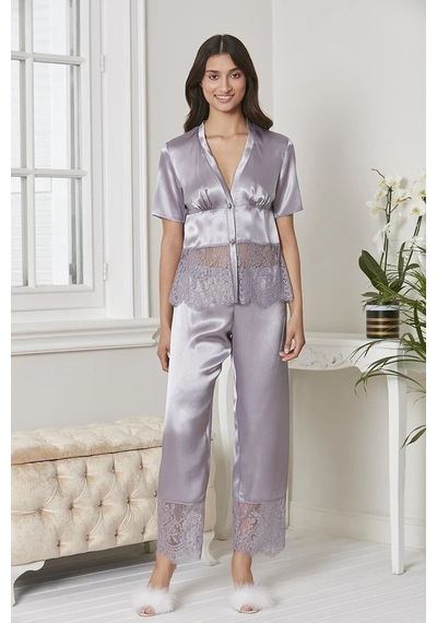 Pierre Cardin 6015 Kadın Dantelli Saten 6'lı Set-royal ROYAL
