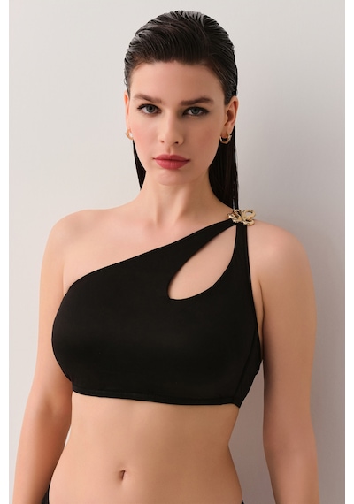 Suwen Noir Tek Omuz Detaylı Bralet Bikini Üst Sb25685012012 Siyah