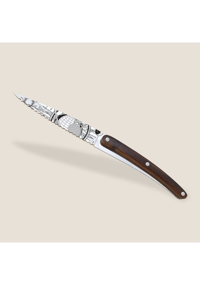 2 Deejo Paring Knives, Olive And Coral Wood / Terra Incognita And Globe Trotter Çok Renkli