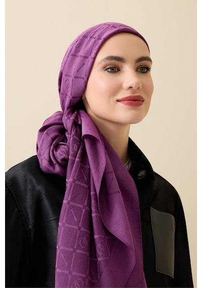 İmannooor İman I Kafes Krem Tencel Pamuk İpek Şal 70x200