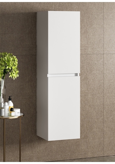 Banyo Boy Dolabı Çamaşır Sepetli 130 Cm Parlak Beyaz Banyo Boy Dolabı Çamaşır Sepetli 130 Cm Parlak Beyaz