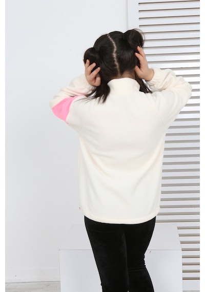 Toontoy Kız Çocuk Dik Yaka Fermuarlı Renk Bloklu Reglan Kol Polar Hırka - Beli Ayarlanabilir Lastikli Ekru Toontoy Kız Çocuk Dik Yaka Fermuarlı Renk Bloklu Reglan Kol Polar Hırka - Beli Ayarlanabilir Lastikli Ekru