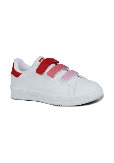Jump 30110 Kırmızı - Beyaz Cırtlı Kız Çocuk Sneaker Günlük Spor Ayakkabı