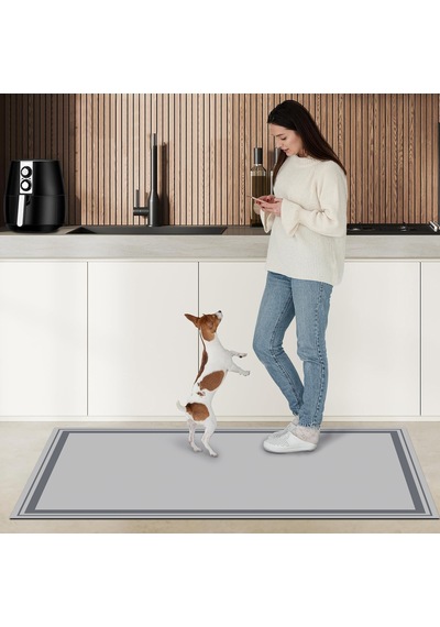 Dijital Kaymaz Yıkanabilir Mutfak Banyo Salon Paspas Halısı Trend Modern Al4007 Mavi