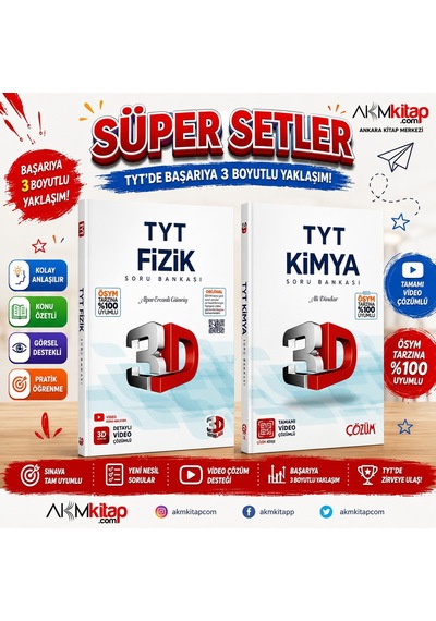 3d Yayınları Tyt Fizik Ve Kimya Soru Bankası Seti 2 Kitap