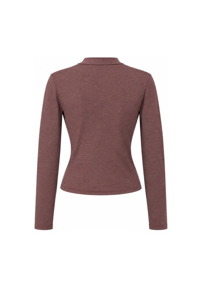 Mixray 2243 Kadın Yarım Balıkçı Yaka Uzun Kollu Slim Fit Bluz Bordo