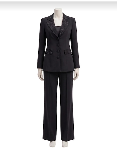 Orvelia Yaka Ve Cep Kristal İşlemeli Tailored Magenta Blazer Ceket Ve Pantolon Takım siyah Orvelia Yaka Ve Cep Kristal İşlemeli Tailored Magenta Blazer Ceket Ve Pantolon Takım siyah
