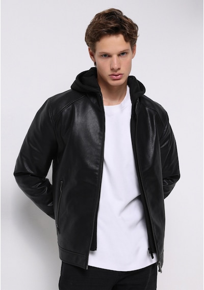 Colin's Colins Slim Fit Erkek Siyah Mont Pu Cl1076180 Q1.v1 Blk Siyah
