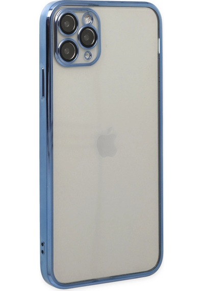 Apple Uyumlu iPhone 11 Pro Kılıf Kamera Korumalı Lensli Silikon Açık Mavi\