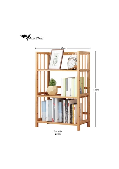 Valkyrie 3 Katlı Bambu Kitaplık 60x23x72 Cm Doğal Ahşap Görünümlü Çok Amaçlı Dekoratif Raf Valkyrie 3 Katlı Bambu Kitaplık 60x23x72 Cm Doğal Ahşap Görünümlü Çok Amaçlı Dekoratif Raf