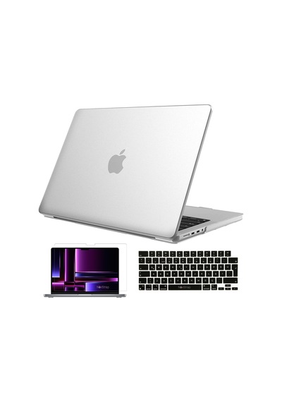 NovStrap Apple Uyumlu MacBook Pro 2023 M2 14.2 inc A2779 Mat Kılıf + Siyah Klavye Kılıfı + Film