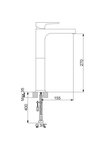 Newarc Aqua Çanak Tipi Yüksek Lavabo Bataryası Beyaz