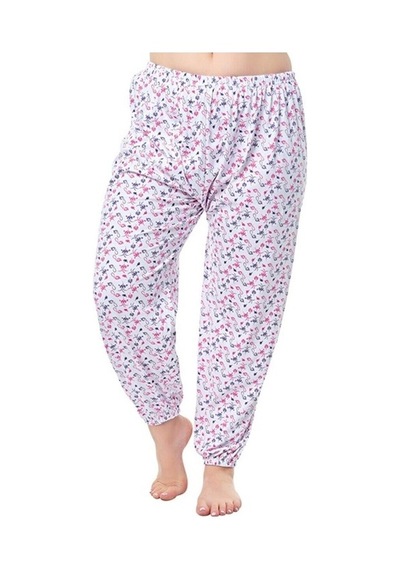 Seher Kadın Uzun Tek Alt Pijama Çiçek Desenli Kışlık Battal Boy 529000405