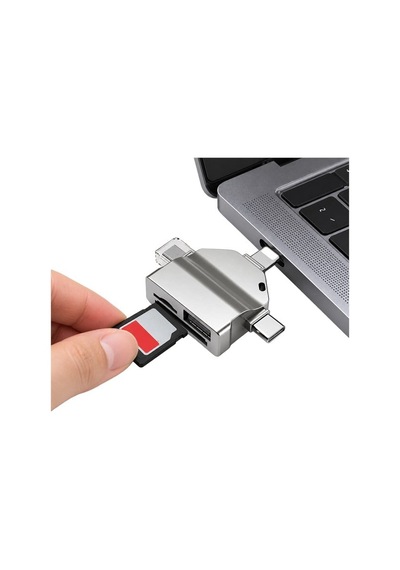 Powermaster Pm-39093 Usb A Usb C Lightning 3'ü 1 Arada Sd Microsd Otg Kart Okuyucu