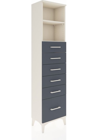 Arges Dolap 2 Raflı 6 Çekmeceli 44x30x182 Aytaşı-antrasit Aytaşı Arges Dolap 2 Raflı 6 Çekmeceli 44x30x182 Aytaşı-antrasit Aytaşı