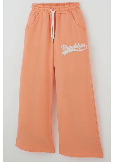 Breeze Kız Çocuk Pantolonlu Takım Brooklyn Yazı Baskılı Bağcıklı 8-14 Yaş, Ekru
