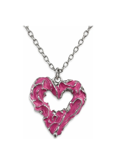 Pembe Gotik Kalp Kolye Metal Zincir Unisex Tasarım Çok renkli