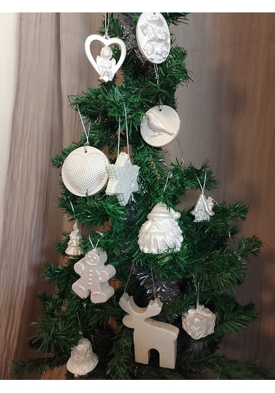 12'li White Luxury Yılbaşı Süsü Seti -