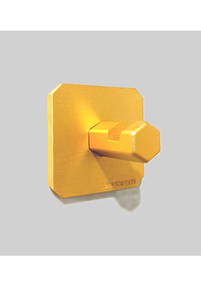 2 Adet Premium Gold Alüminyum Banyo Mutfak Havlu Bornoz Askısı Yapışkanlı Altın