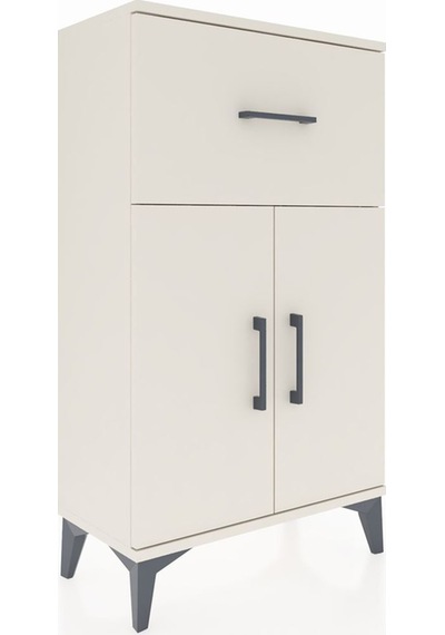 Arges Komodin Tek Raflı Tek Çekmeceli 2 Kapaklı 60x30x106 Aytaşı-aytaşı Aytası