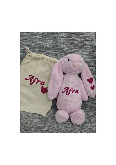 İsme Özel Peluş Tavşan-uyku Arkadaşı Pembe Pembe