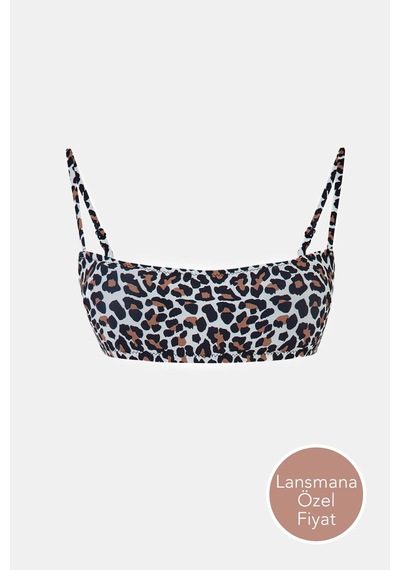 Amarelle Capetown Leopar Desenli Bralet Çıkarılabilir Pedli Bikini Üst Leopar