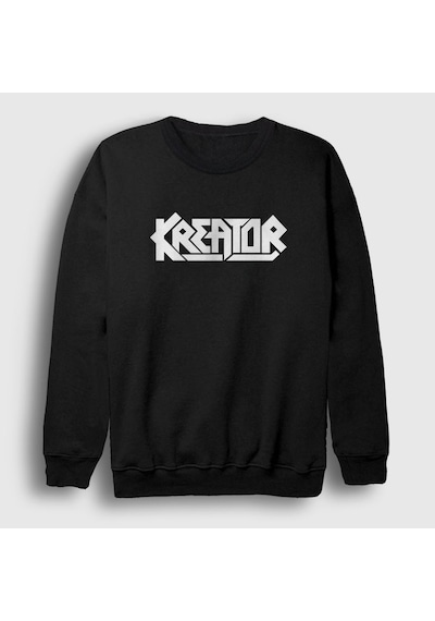 Presmono Unisex Logo Kreator Sweatshirt Siyah