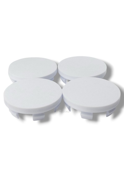 4'lü Set 55 Mm Dış Çap 52 Mm İç Çap Beyaz Logosuz Jant Göbeği Kapağı