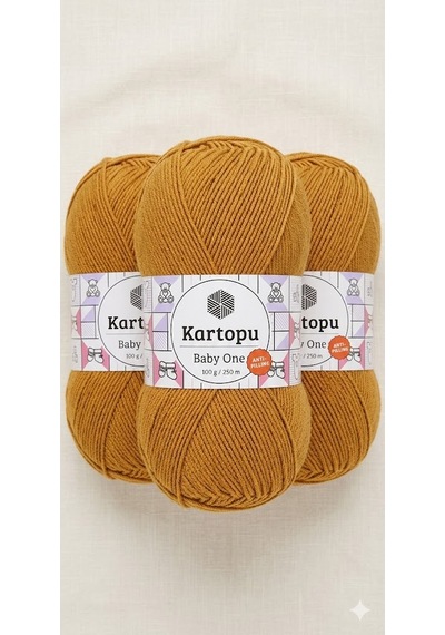 Baby One El Örgü İpi K1854 Koyu Hardal 100 G/250 Mt-3 Adet