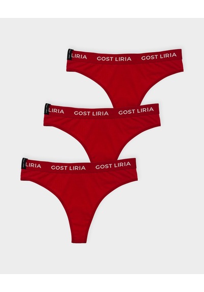 Gost Liria Crimson Kadın String Külot 3 Lü Paket - Kırmızı Kırmızı