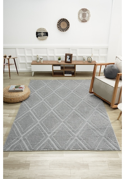 Mariesse Home Elit Koleksiyonu Yüksek Kalite Bukleli Yumuşak Saçaklı Oturma Odası Ve Salon Halısı Gri