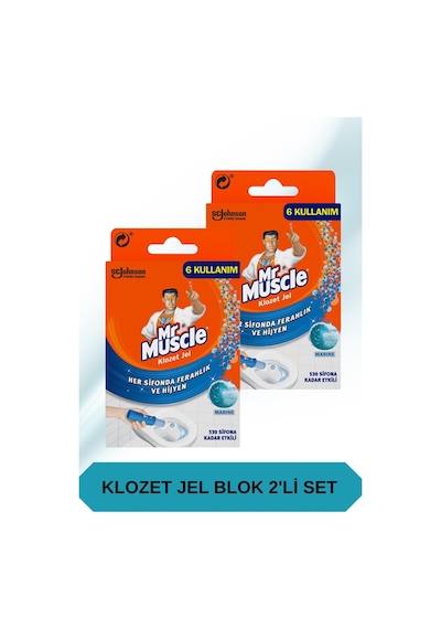 Klozet Jel Blok, Tuvalet Temizleyici, Marine, 36g 2'li Set