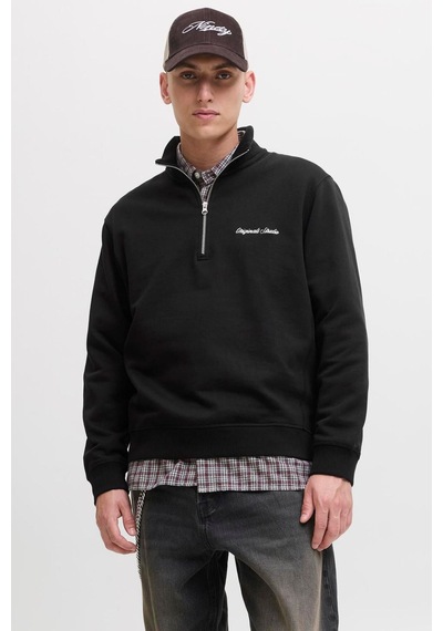Jack & Jones Erkek Yarim Fermuarli Dik Yaka Sweatshirt - Norrebro Black