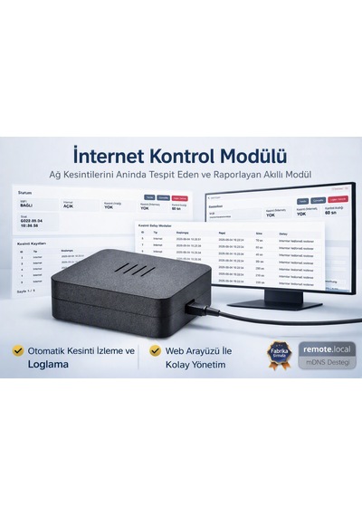 İnternet Bağlantı Kontrol Modülü Ağ Kesintilerini Anında Tespit Eden Ve Raporlayan Akıllı Modül