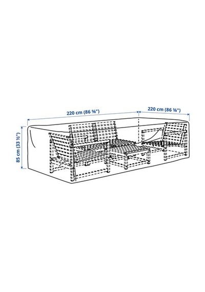 Ikea Tosterö Dış Mekan Mobilya Kılıfı, Siyah, 220x220 Cm