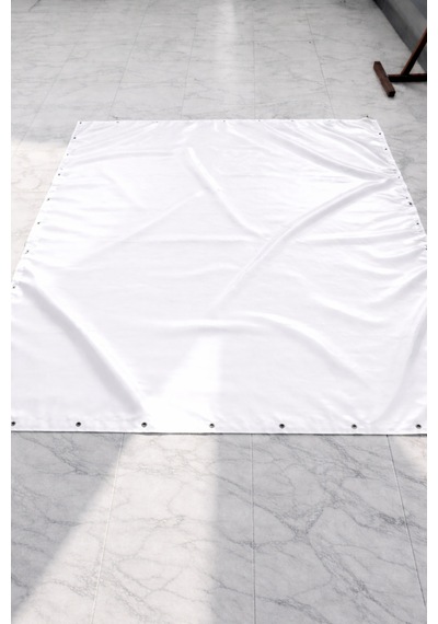 650 Gr/m² Profesyonel Kapsüllü Beyaz Polyester Branda Su Ve Uv Geçirmez - Balkon, Garaj, Bahçe Beyaz