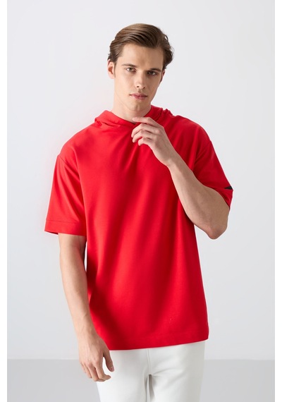 Tommy Life Fiesta Pamuklu Kalın Yumuşak Dokulu Oversize Fit Basic Erkek T-shirt - 88352 Kirmizi Tommy Life Fiesta Pamuklu Kalın Yumuşak Dokulu Oversize Fit Basic Erkek T-shirt - 88352 Kirmizi