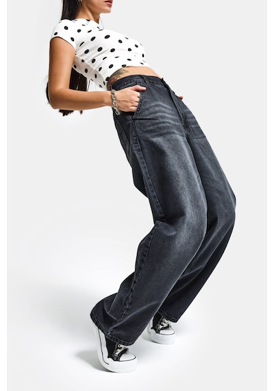 Itsbasic Kadın Koyu Füme Renk Juniper Skater Fit %100 Koton Denim Jean