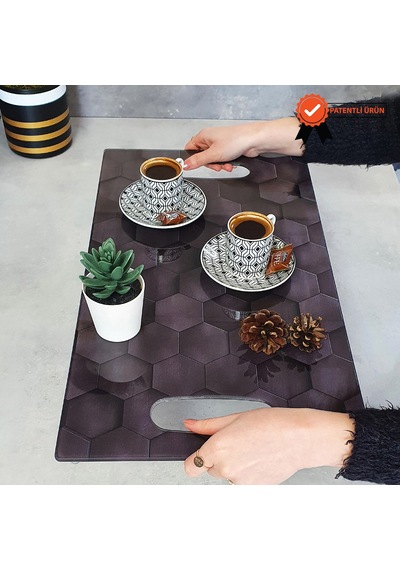 Decorita Cam Tepsi Petek Desen 29Cm X 52Cm