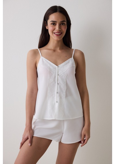 Penti Bridal Delicate Saten Kırık Beyaz Şort Pijama Altı